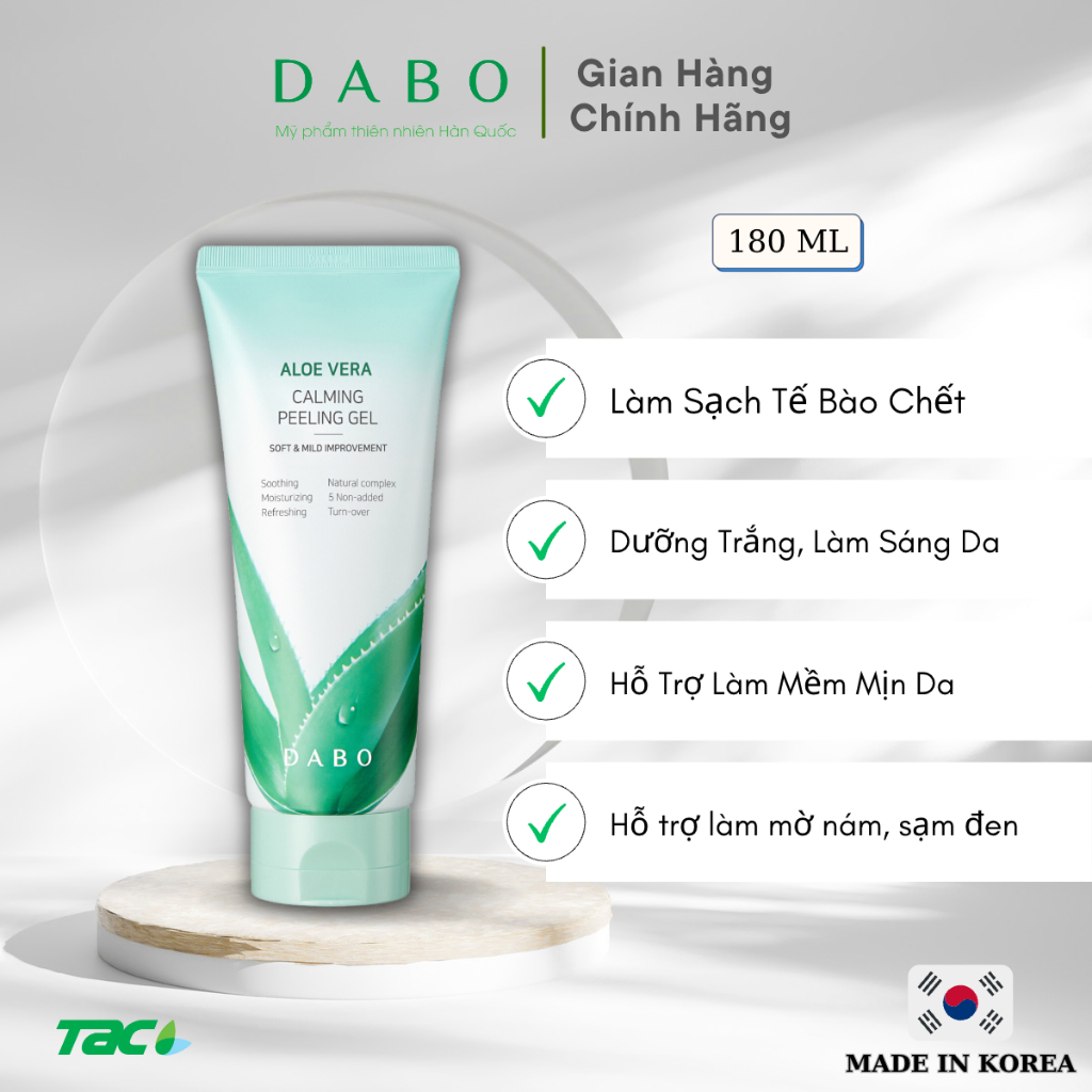 Ảnh Tẩy da chết cao cấp tinh chất Lô Hội DABO Aloe Peeling Gel TAC 180ml 2