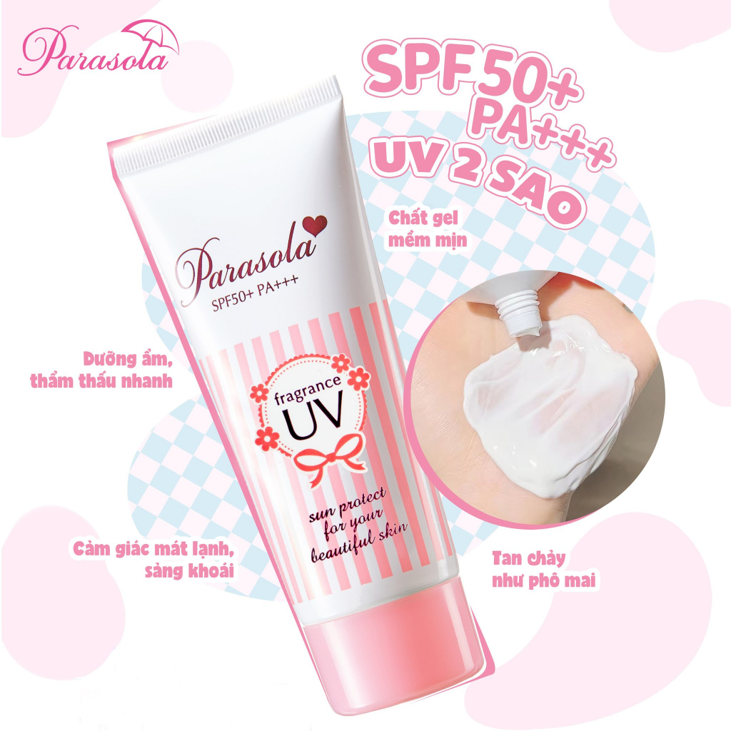 Ảnh Kem chống nắng dưỡng da dạng gel Naris Parasola Fragrance, UV 2-sao SPF50+ PA++++ 90g 3