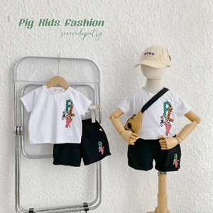 Bộ cotton hàng cộc tay bé trai, bộ thun cotton cộc tay hàng đẹp bé trai hoạ tiết cá tính