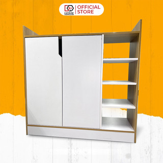 Tủ Kệ Giày cánh trắng chất gỗ MDF dày 12mm, kích thước 80x80x30cm Hãng DQ HOME