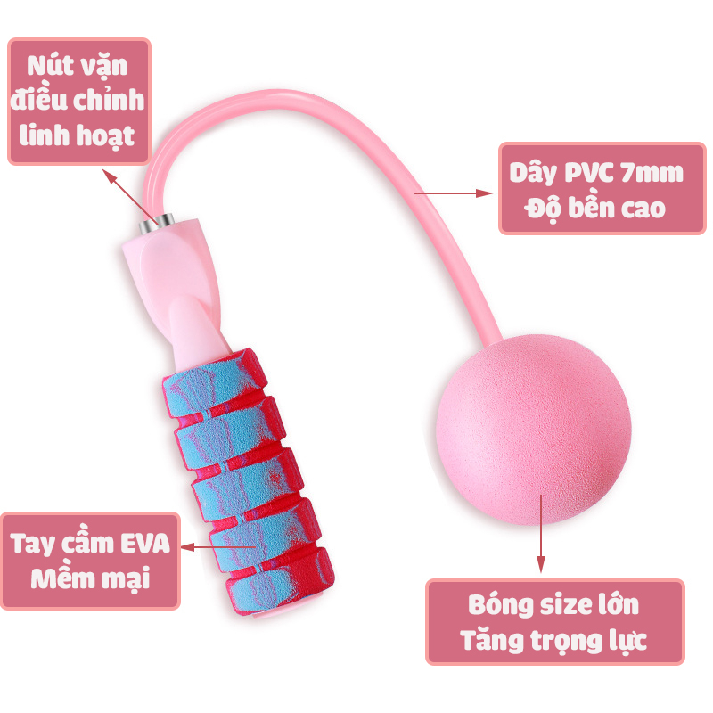 Ảnh Dây nhảy không dây hỗ trợ thể dục thể thao chất liệu PVC cao su đàn hồi 1