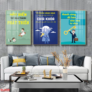 Bộ 3 Tranh Động Lực Tráng Gương Treo Tường Cho Doanh Nghiệp, Tổ Chức Cao Cấp Xưởng Giá Rẻ﻿