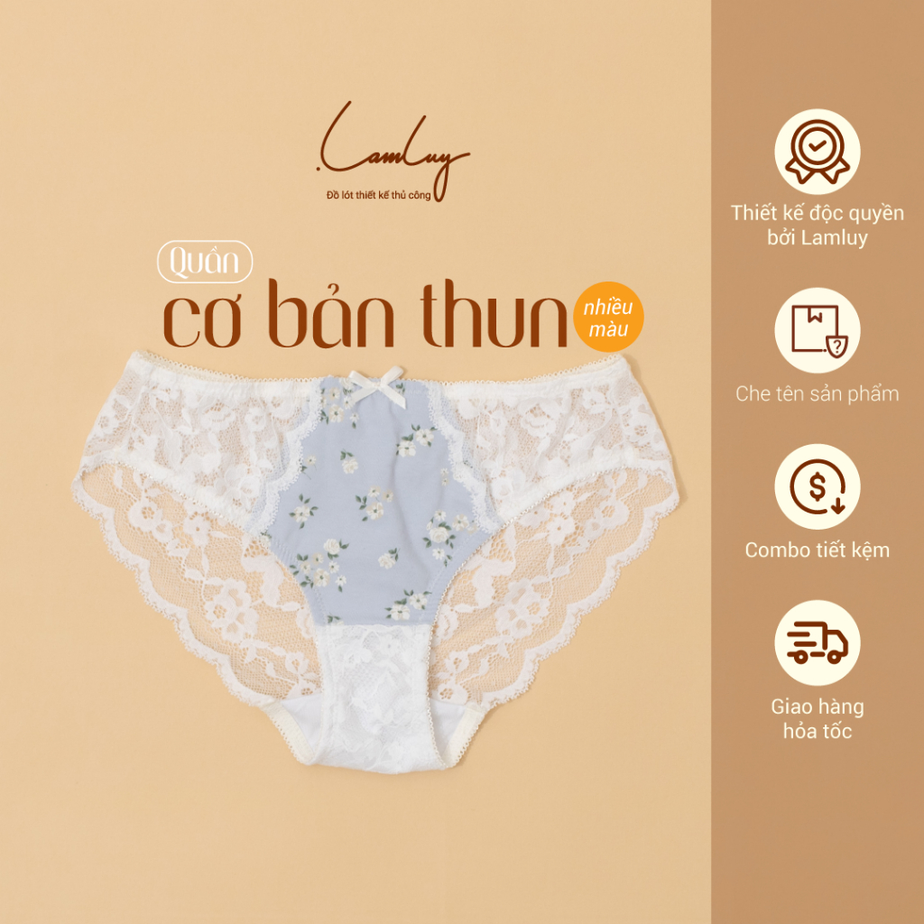 Quần lót nữ thun phối ren Lamluy