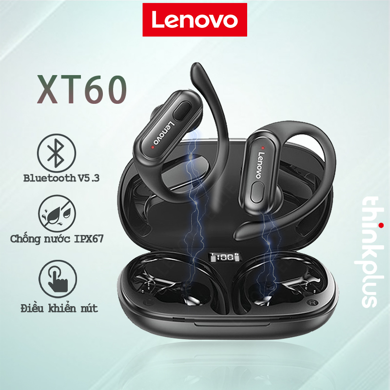 Tai nghe thể thao Lenovo Thinkplus Xt60 không dây bluetooth V5.3 Hifi chống nước giảm tiếng ồn Chờ Dài Có Mic