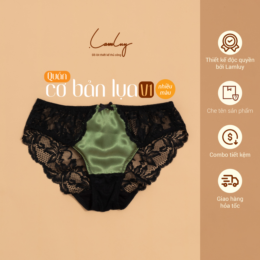 Quần lót nữ Lamluy ren phối lụa sang trọng