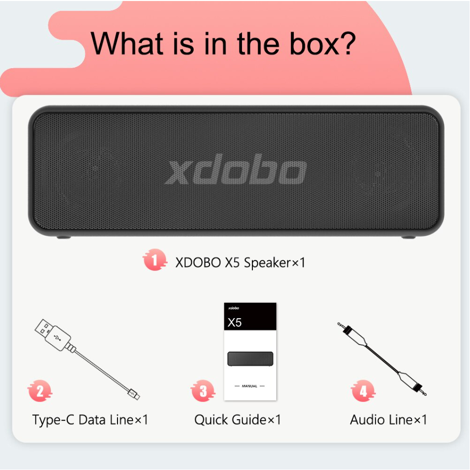 Loa Bluetooth 5.0 Xdobo X5 Loa di động Siêu Trầm Siêu Hay, Công suất 30W - Hỗ Trợ Thẻ TF - Chống nước IPX6 - Chính Hãng | BigBuy360 - bigbuy360.vn