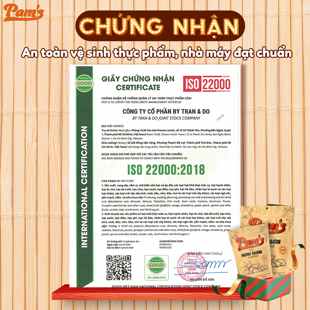 Hạt Hạnh Nhân Mỹ Pams 200g - Hạt Hạnh Nhân Rang Mộc Nguyên Vị, Ăn Kiêng, Mẹ Bầu