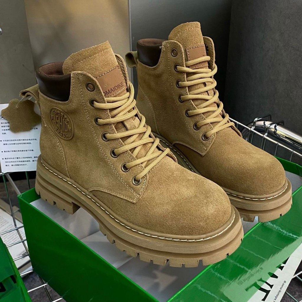 Giày Bốt Da Lộn Cổ Cao Suede Boots LJIN G0453 Cao Bồi Retro Cá Tính ...