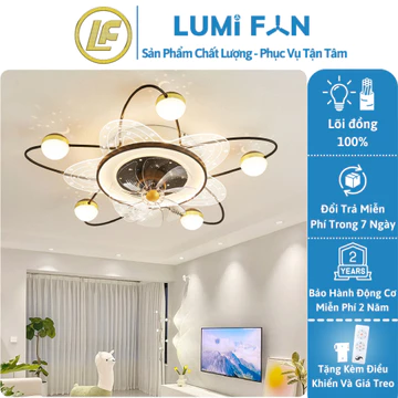 Quạt Ốp Đèn Trần Trang Trí LumiFan Sải Cánh 50cm, Quạt Trần Đèn Decor, Quạt Trần Trang Trí