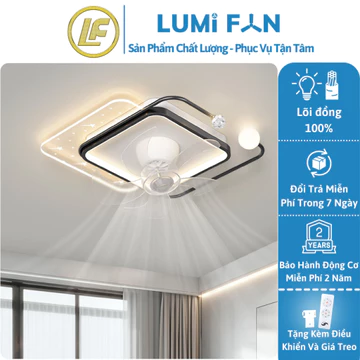 Quạt Ốp Đèn Trần Trang Trí LumiFan, Sải Cánh 50cm, Quạt Trần Đèn Decor, Quạt Trần Trang Trí