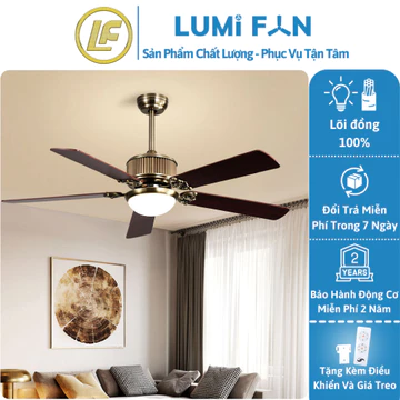 Quạt Trần Đèn Trang Trí LumiFan, Sải Cánh 1m4, Quạt Trần Đèn Decor, Quạt Trần Trang Trí, BH 24 Tháng