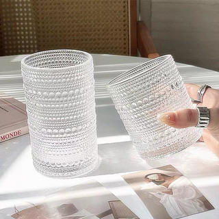 Cốc Trụ thủy tinh viền vàng |   Ly thủy tinh cao cấp Chịu Nhiệt họa tiết chấm bi nổi Dubai