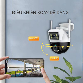 Camera Wìi Yoosee 2 mắt Ngoài Trời Xem Cùng lúc 2 khung hình FHD 5.0mpx, xoay 360 độ ban đêm có màu