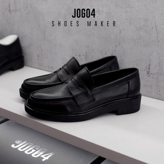 Giày Penny Loafer D3 - JOG04 , da bò nguyên tấm , đế cao su đúc cao 3,8cm ( D3 )