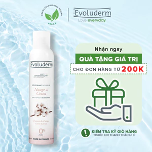 Xịt khử mùi toàn thân Evoluderm hương hoa Coton ngăn khuẩn gây mùi suốt 24h - 200ml (15257)