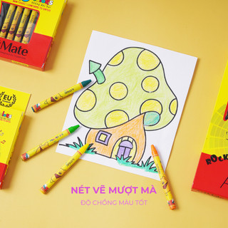 Bút Sáp Màu ARTMATE Crayon 12-24 Màu Tươi Sáng, An Toàn Có Khay Đựng Cho Bé Tập Tô CR101/102/103