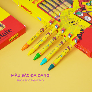 Bút Sáp Màu ARTMATE Crayon 12-24 Màu Tươi Sáng, An Toàn Có Khay Đựng Cho Bé Tập Tô CR101/102/103