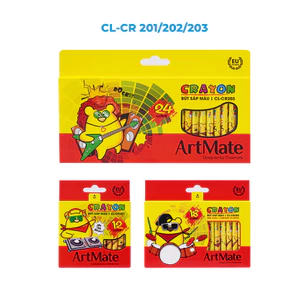 Bút Sáp Màu ARTMATE 12-24 Chiếc, Màu Sáp Crayon Tươi Sáng, Bám Giấy Tốt Cho Bé Tập Tô CR201/202/203
