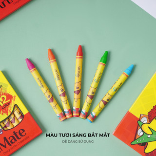 Bút Sáp Màu ARTMATE 12-24 Chiếc, Màu Sáp Crayon Tươi Sáng, Bám Giấy Tốt Cho Bé Tập Tô CR201/202/203