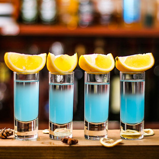 Bộ 6 ly thủy tinh shot 65ml, Ly uống rượu mạnh, cocktail, tequila, màu trong suốt & mờ