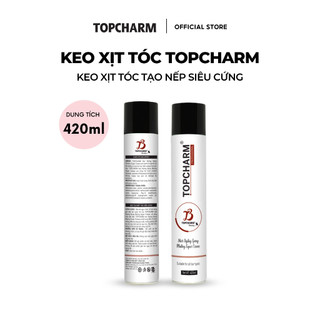 Keo xịt tóc tạo nếp siêu cứng TOPCHARM 420ml Gôm xịt tóc giữ nếp lâu, nhanh khô, không bết dính