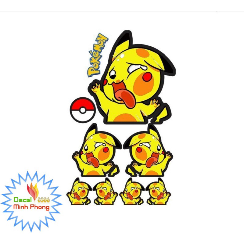 Tem logo hình dán PICACHU dán kính tem chống nước | Shopee Việt Nam