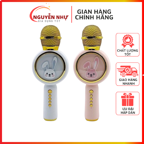 Mic Hát Karaoke Bluetooth/ Micro Thỏ X6 Không Dây Thiết Kế Thông Minh