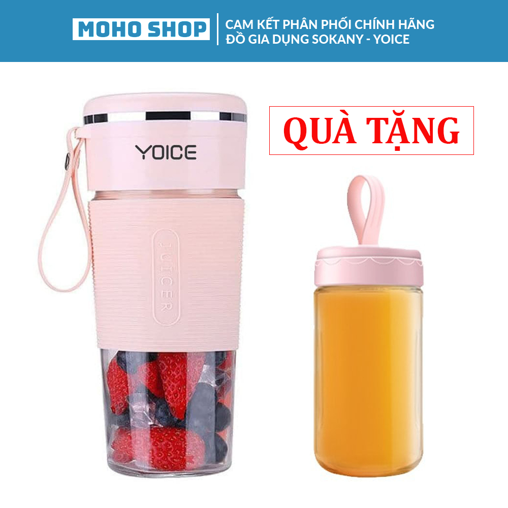 Ảnh Máy xay sinh tố cầm tay mini đa năng YOICE 6 lưỡi cối thủy tinh dung tích 300ml [HÀNG CHÍNH HÃNG - BẢO HÀNH 1 NĂM] 1