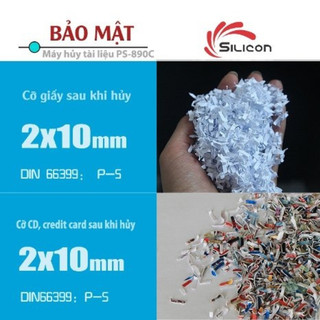 Máy hủy tài liệu nhập khẩu SILICON PS-890C Máy hủy vụn - Cấu hình hủy 20 tờ / 1 lần - BH 12 tháng