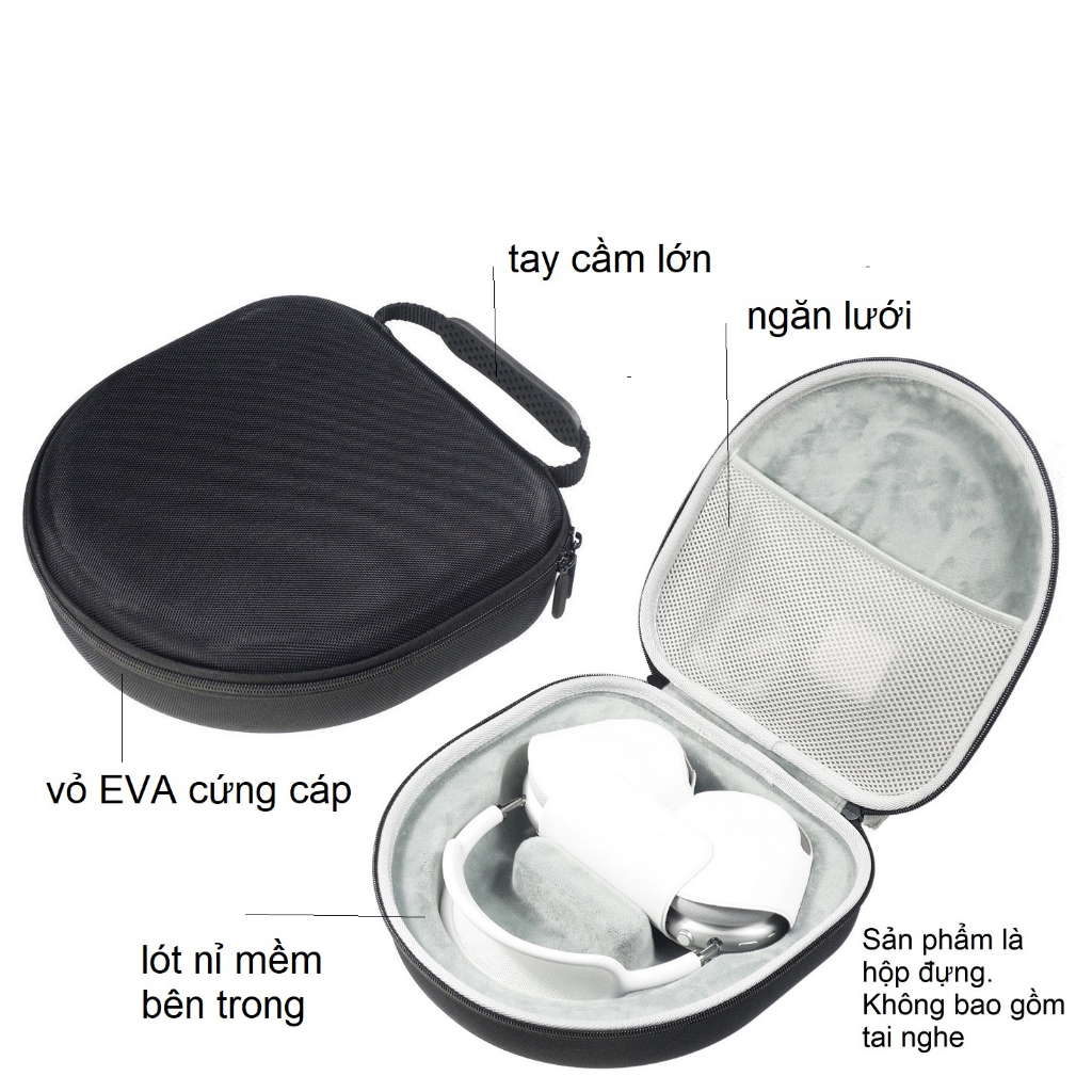 【初回限定】 Hộp đựng tai nghe chụp tai Cỡ Lớn fullsize kháng nước cho イヤホン