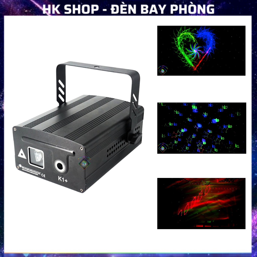 Đèn Bay Phòng Laser K1 + Plus Cảm Biến Nhạc Với Hơn 1100 Hiệu Ứng 3D Dùng Cho Phòng Bay,Karaoke, Sân Khấu, Bar..