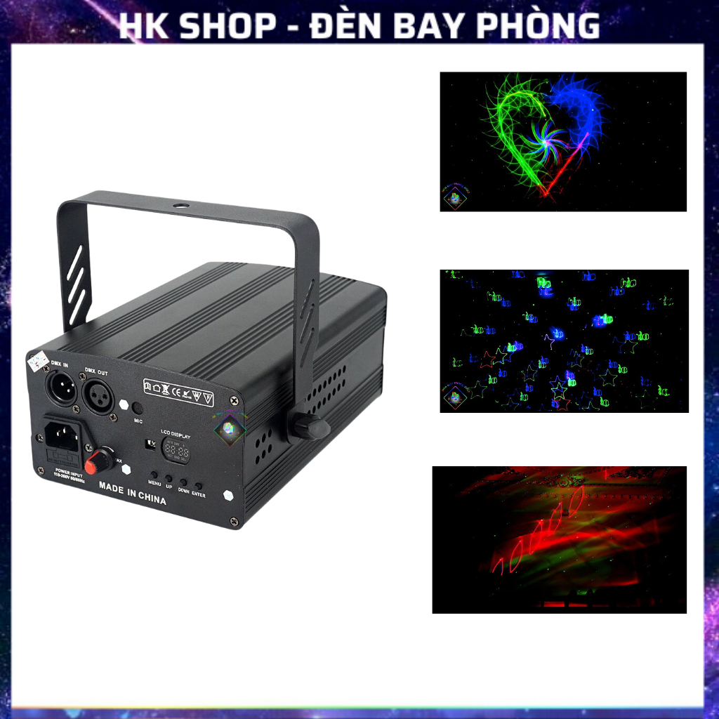 Đèn Bay Phòng Laser K1 + Plus Cảm Biến Nhạc Với Hơn 1100 Hiệu Ứng 3D Dùng Cho Phòng Bay,Karaoke, Sân Khấu, Bar..