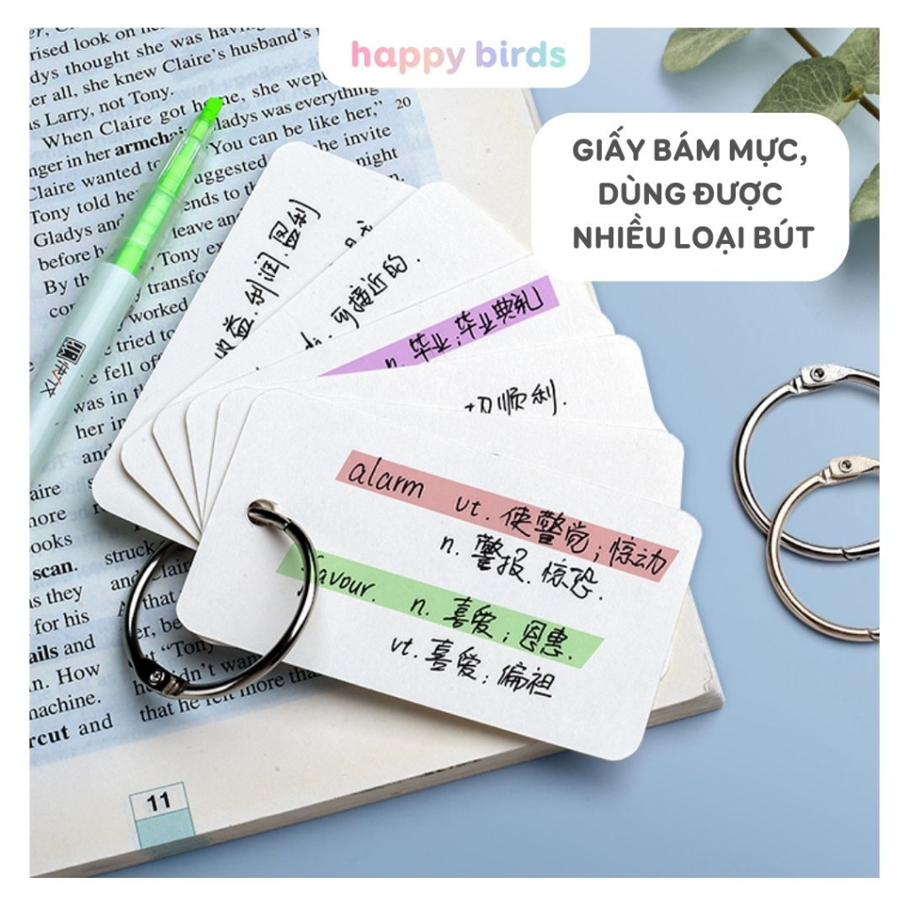 Flashcard thẻ học từ vựng trắng thẻ học từ vựng 50 tờ 4x7cm hỗ trợ làm giấy ghi chú | BigBuy360 - bigbuy360.vn