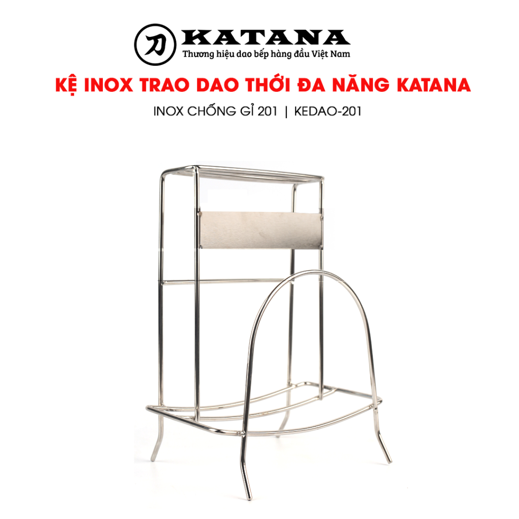 Kệ Inox treo dao thớt inox chống gỉ 201 thương hiệu KATANA