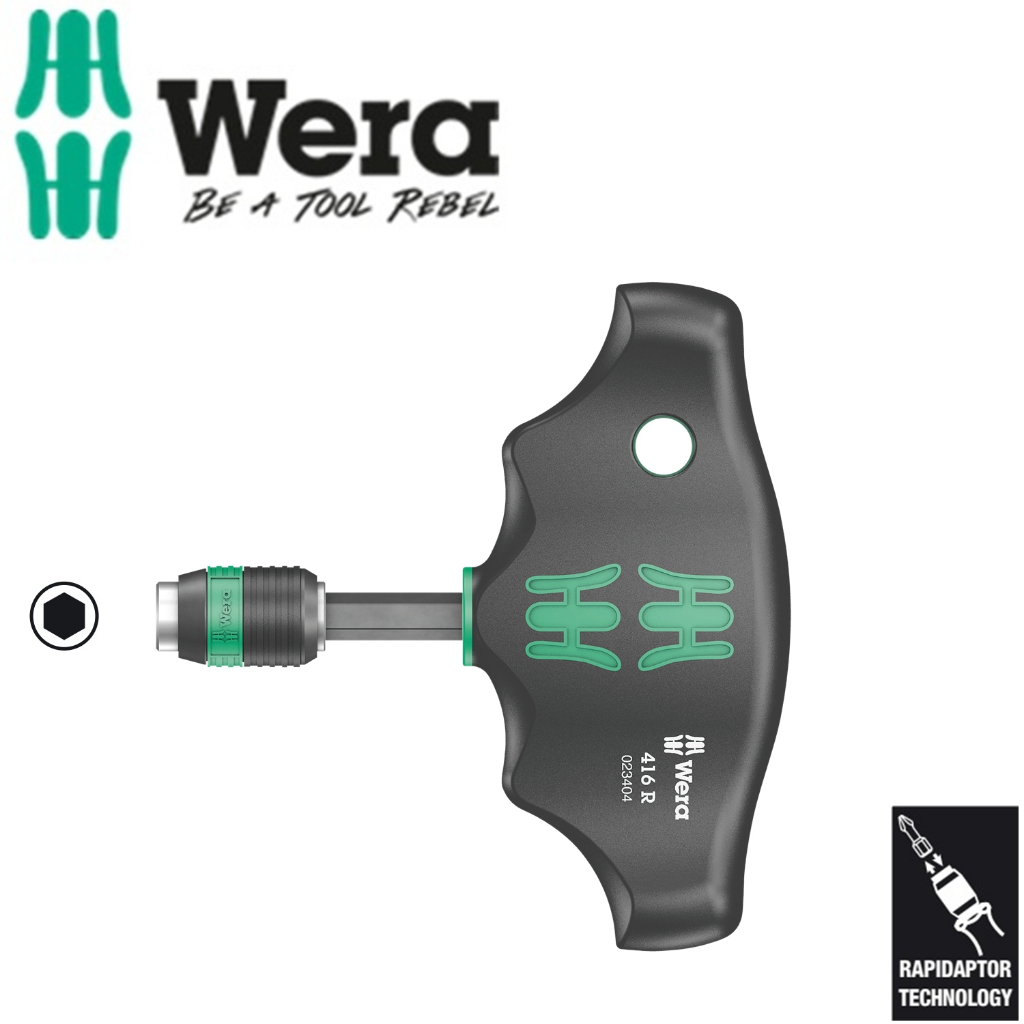 Tay vặn vít chữ T Wera 05023404001 416 R Thandle Bitholding