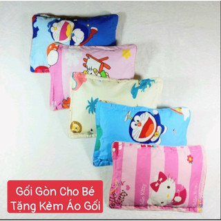 🔖TẶNG KÈM VỎ GỐI🔖Gối Cho Bé Đi Học (Ruột+Vỏ Gối), Gối Nằm, Ôm Cho Trẻ Em Đi Học Nằm Êm Ái _ Giá Rẻ