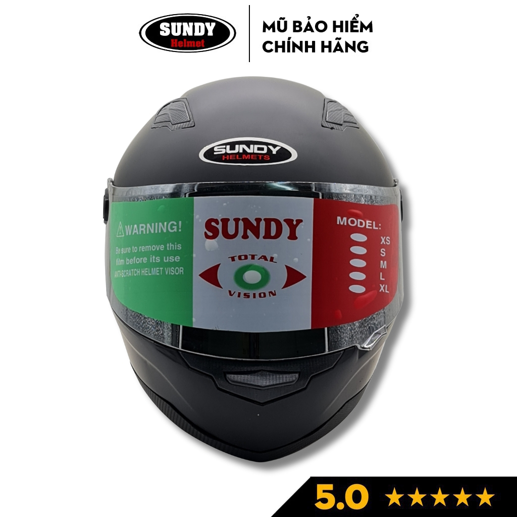 Ảnh Mũ bảo hiểm Fullface SUNDY Helmets HP04K chính hãng, kiểu dáng mạnh mẽ, thể thao nam tính 2