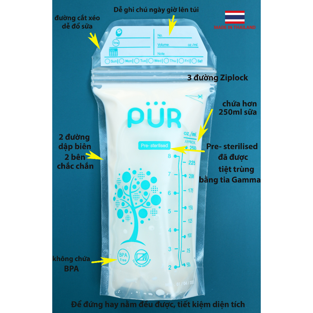 Ảnh Túi trữ sữa Pur, hộp 50 túi và hộp 24 túi 3