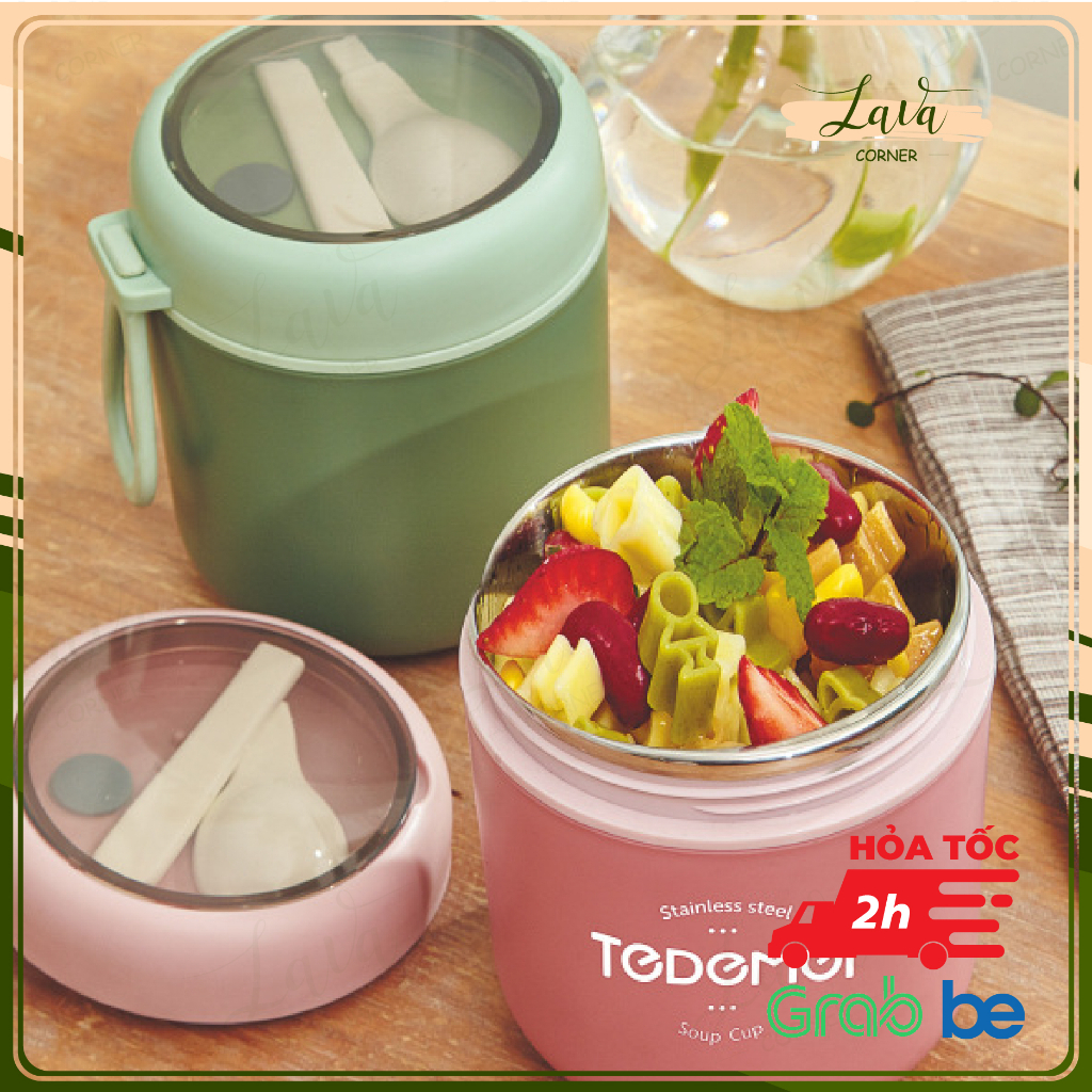 Cốc đựng canh, đựng cháo inox 304 TEDEMEI tặng kèm muỗng | Shopee Việt Nam