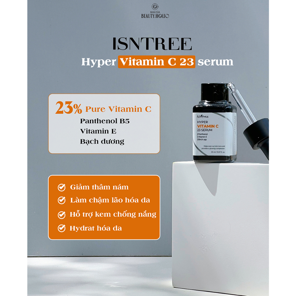 Serum dưỡng chuyên sâu ISNTREE VITAMIN C 23 - NIACINAMIDE 20 - RETINO 1.0