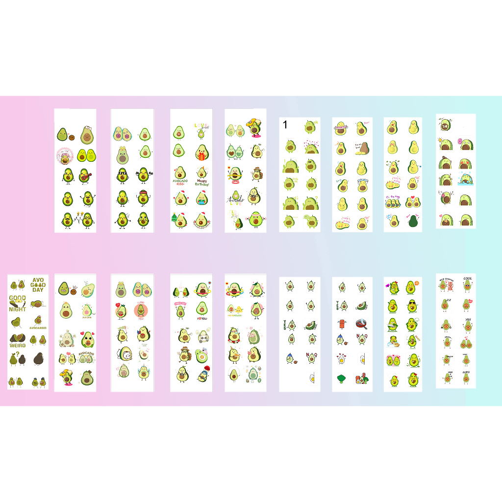 sticker quả bơ avocado SI18 hình dán dễ thương trang trí dán sổ dán ...