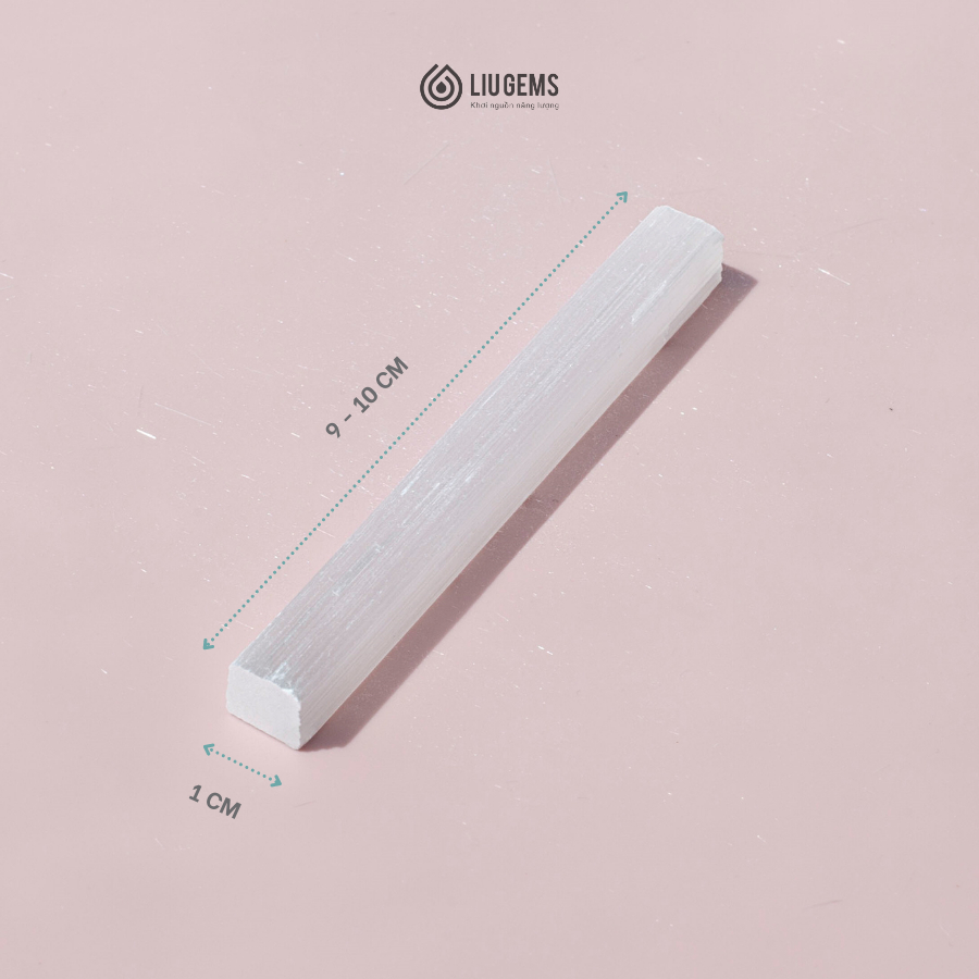 Thanh Đá Satin Spar Selenite Liugems Hỗ Trợ Thanh Tẩy Năng Lượng Đá Phong Thủy Tự Nhiên PK05