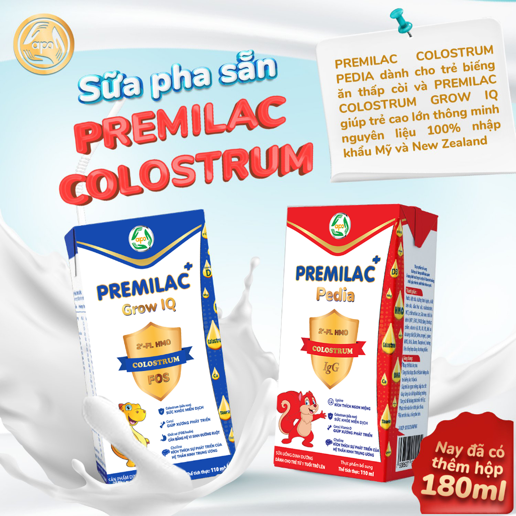 Sữa Bột sữa non Pha sẵn Premilac Colostrum Pedia Suy Dinh Dưỡng 110ml/180ml (Thùng)