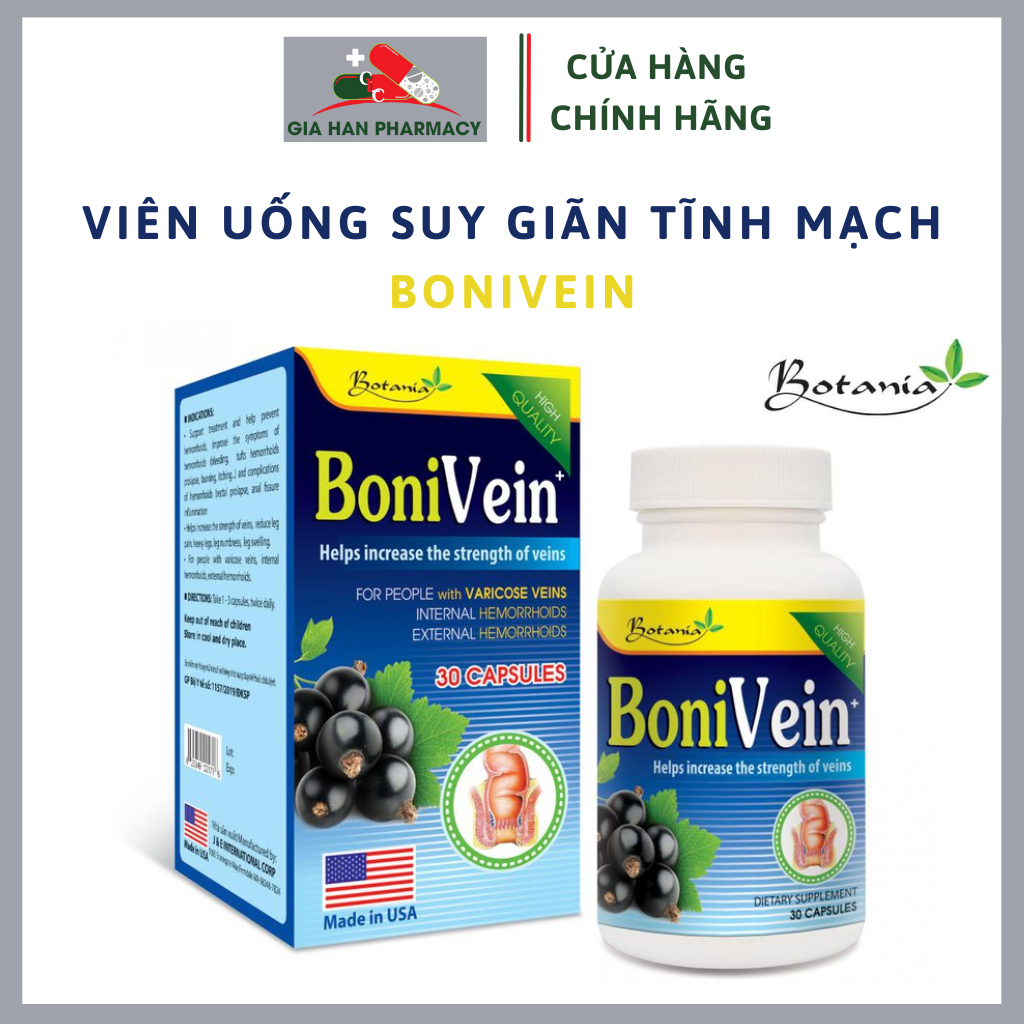 Viên uống BoniVein giúp tăng sức bền tĩnh mạch, phòng ngừa trĩ và suy ...