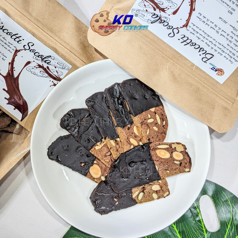 ( Quà tặng) 3 Bánh biscotti thương hiệu KD Healthy Food túi 50g mix 3 vị
