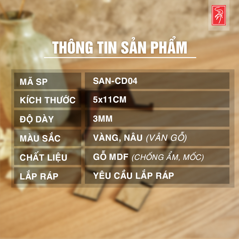 Chân đế giá đỡ điện thoại, tranh ảnh, biển bảng decor trang trí để bàn SAN-CD04 lắp ráp thông minh