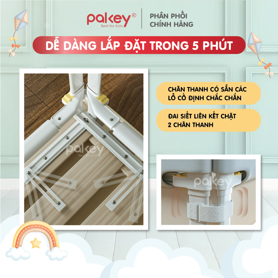 Thanh Chắn Giường VIP Nâng Hạ 1 & 2 Bên Siêu Dày - Thanh Chặn Giường Cho Bé Chính Hãng Pakey - Bảo Hành Trọn Đời