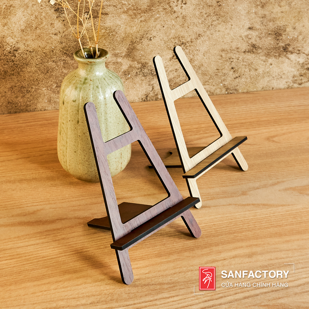 Chân đế gỗ mini, giá đỡ điện thoại, tranh ảnh nhỏ hơn khổ A5 decor trang trí giá rẻ SAN-CD03