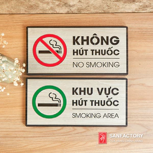 Bảng cấm không hút thuốc và bảng chỉ dẫn khu vực hút thuốc SAN-BC05N