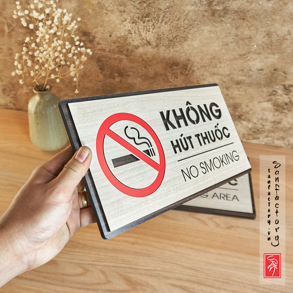 Bảng cấm không hút thuốc và bảng chỉ dẫn khu vực hút thuốc SAN-BC05N